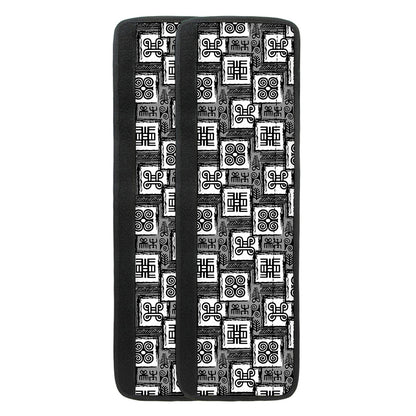Grey African Adinkra Symbols Print Refrigerator Handle Covers