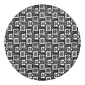 Grey African Adinkra Symbols Print Round Blanket