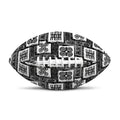 Grey African Adinkra Symbols Print Rugby Ball