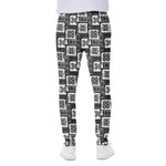 Grey African Adinkra Symbols Print Scuba Joggers