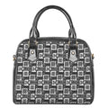 Grey African Adinkra Symbols Print Shoulder Handbag
