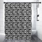 Grey African Adinkra Symbols Print Shower Curtain