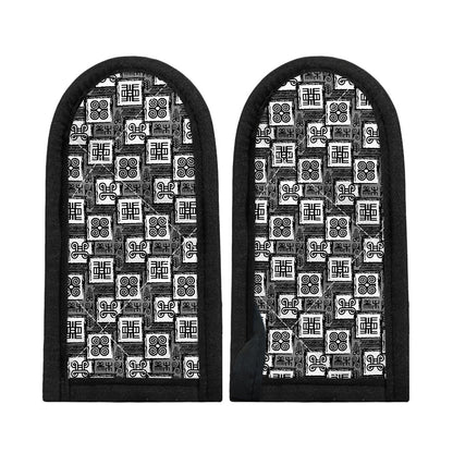 Grey African Adinkra Symbols Print Skillet Handle Cover