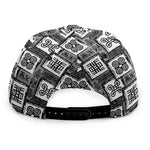 Grey African Adinkra Symbols Print Snapback Cap