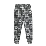 Grey African Adinkra Symbols Print Sweatpants