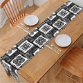 Grey African Adinkra Symbols Print Table Runner