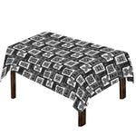Grey African Adinkra Symbols Print Tablecloth