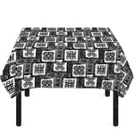 Grey African Adinkra Symbols Print Tablecloth