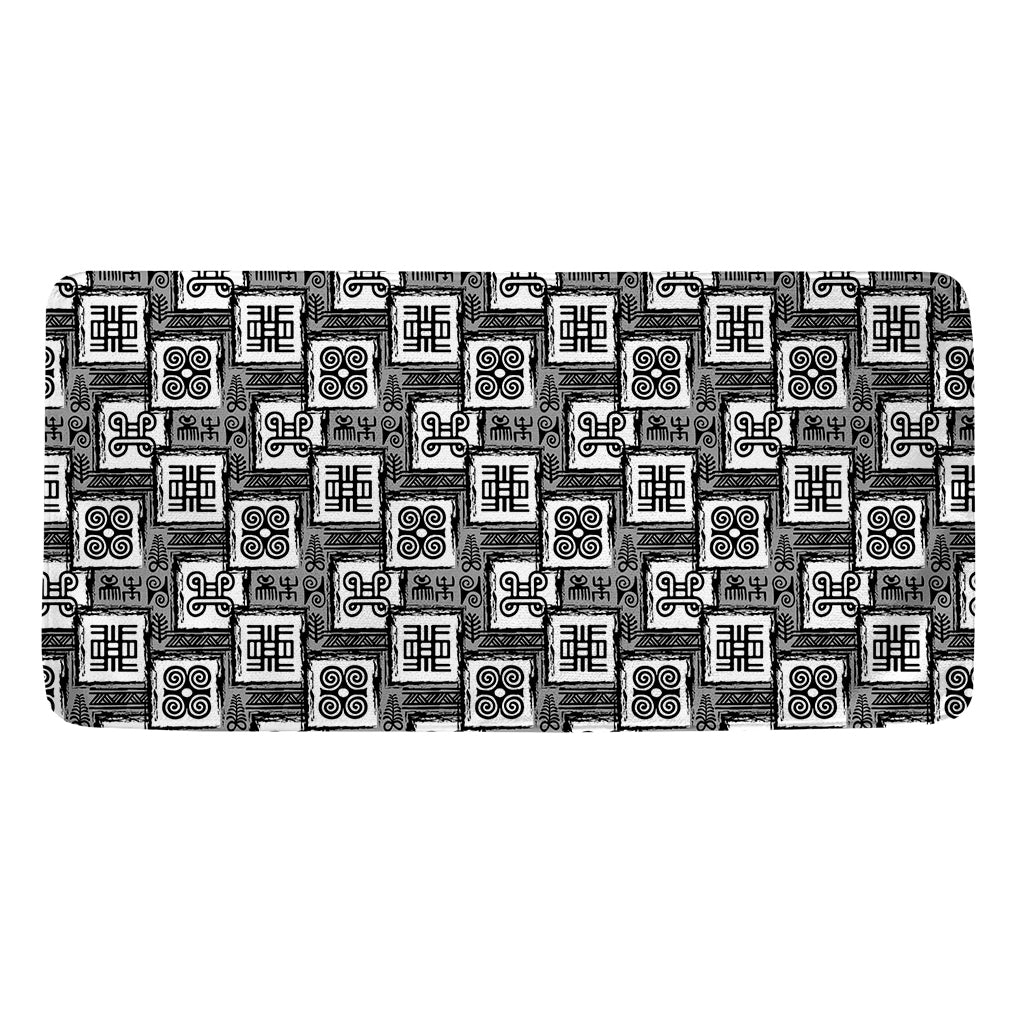 Grey African Adinkra Symbols Print Towel