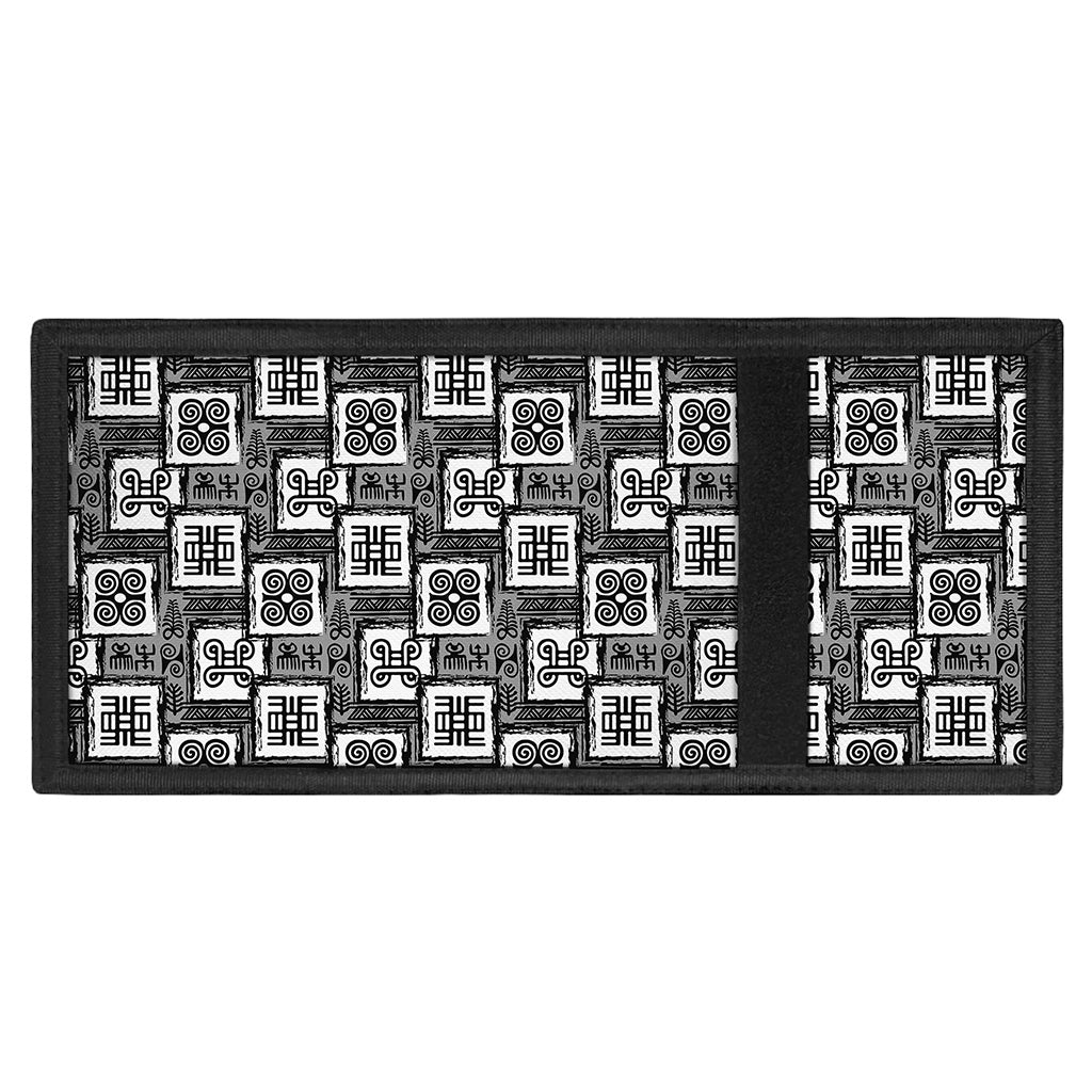 Grey African Adinkra Symbols Print Trifold Wallet