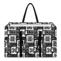 Grey African Adinkra Symbols Print Utility Tote Bag