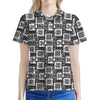 Grey African Adinkra Symbols Print Women's Polo Shirt