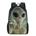 Grey Alien 3D Print 17 Inch Backpack