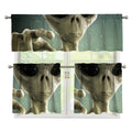 Grey Alien 3D Print 3 Piece Kitchen Curtains