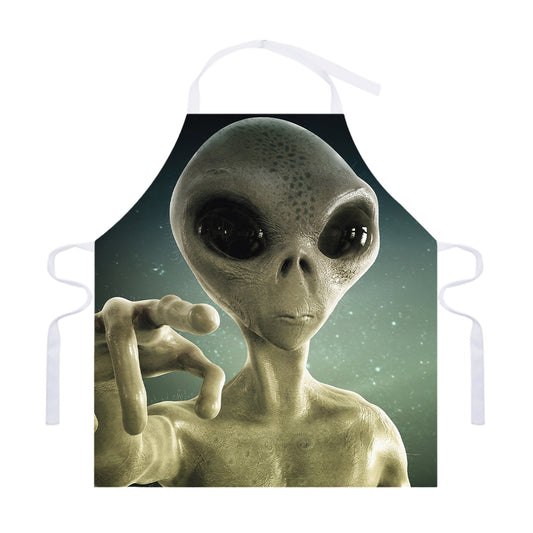 Grey Alien 3D Print Adjustable Apron