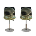 Grey Alien 3D Print Bar Stool Covers