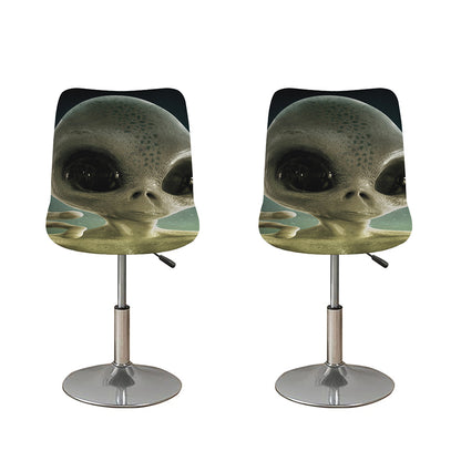 Grey Alien 3D Print Bar Stool Covers