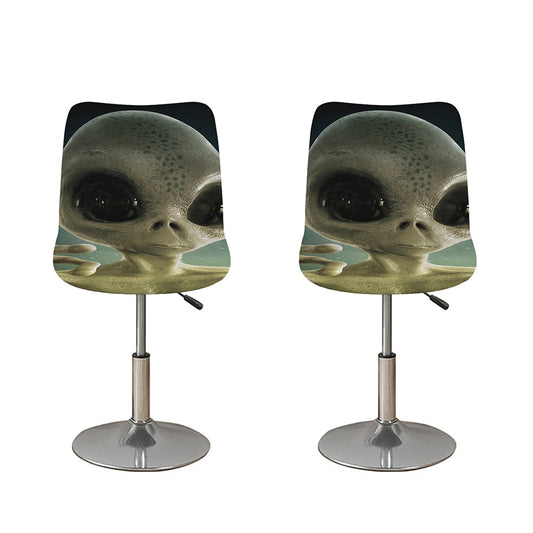Grey Alien 3D Print Bar Stool Covers