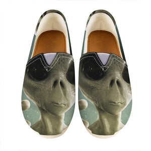 Grey Alien 3D Print Casual Shoes