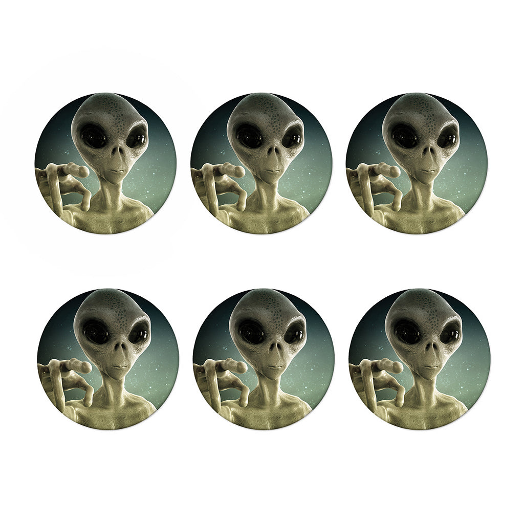 Grey Alien 3D Print Coaster Set
