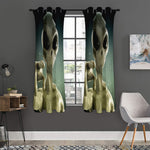 Grey Alien 3D Print Curtain