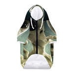 Grey Alien 3D Print Dog Zip Up Hoodie