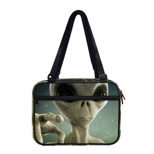 Grey Alien 3D Print Double Strap Bible Bag