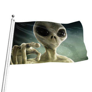 Grey Alien 3D Print Flag