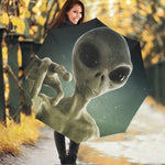 Grey Alien 3D Print Foldable Umbrella