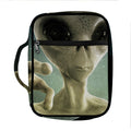 Grey Alien 3D Print Front Pocket Bible Bag