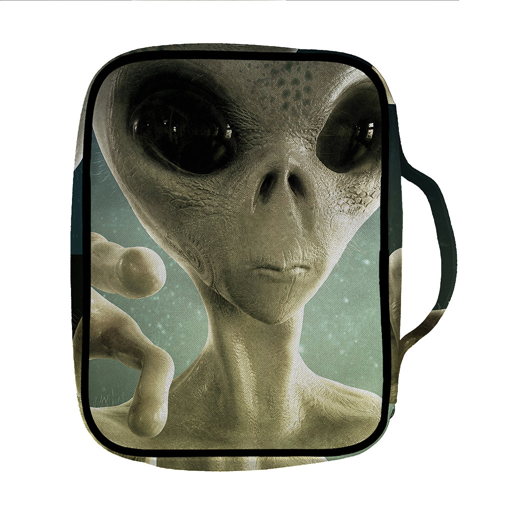 Grey Alien 3D Print Front Pocket Bible Bag