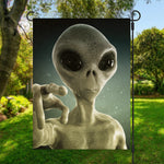 Grey Alien 3D Print Garden Flag