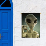 Grey Alien 3D Print Garden Flag