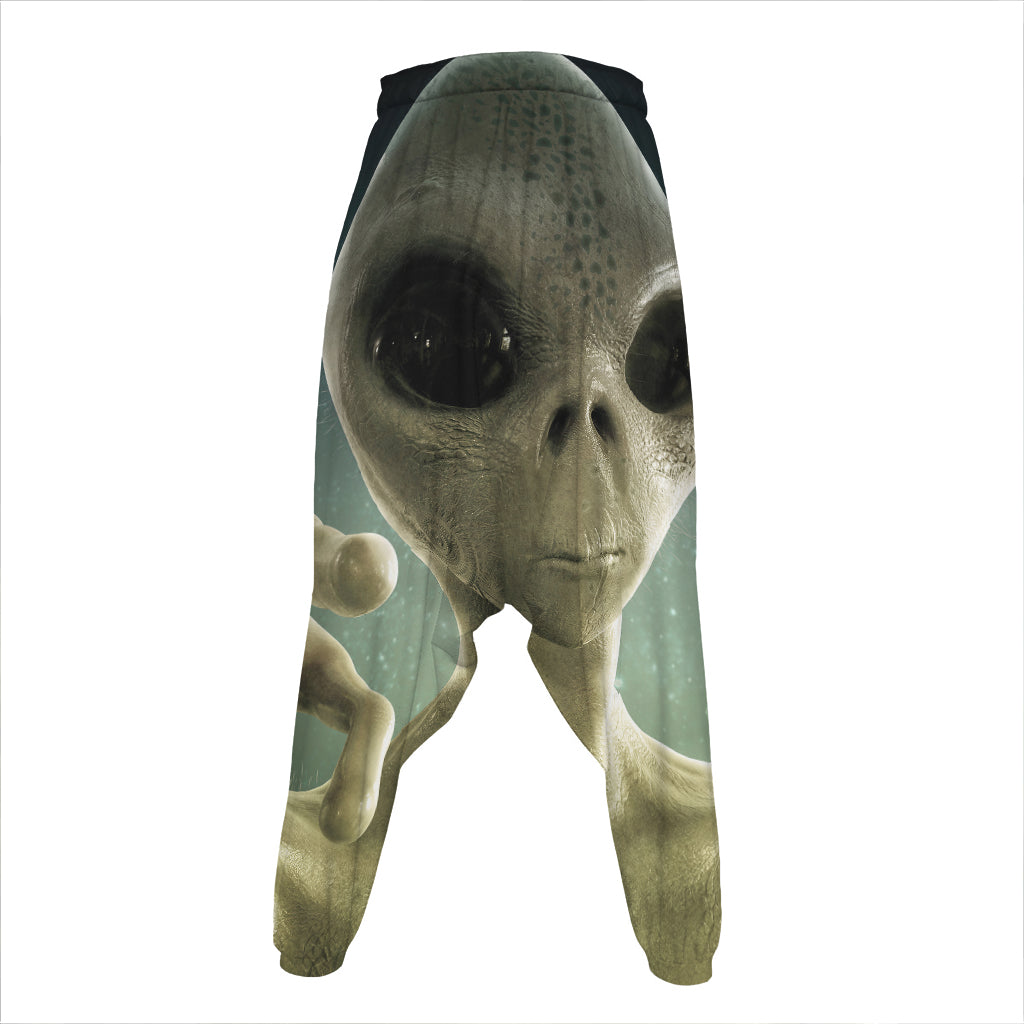 Grey Alien 3D Print Hammer Pants