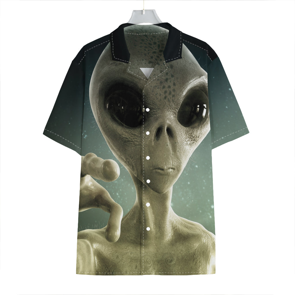 Grey Alien 3D Print Hawaiian Shirt