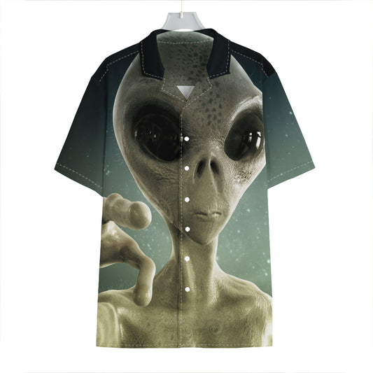 Grey Alien 3D Print Hawaiian Shirt