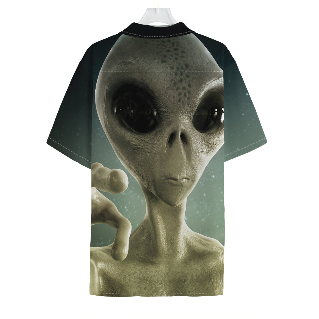 Grey Alien 3D Print Hawaiian Shirt