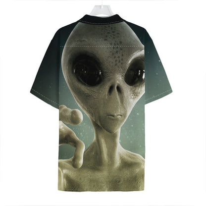 Grey Alien 3D Print Hawaiian Shirt