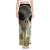 Grey Alien 3D Print High Slit Maxi Skirt