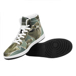 Grey Alien 3D Print High Top Leather Sneakers