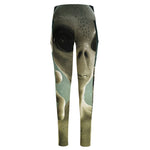 Grey Alien 3D Print High-Waisted Pocket Leggings