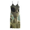 Grey Alien 3D Print Jersey Midi Cami Dress