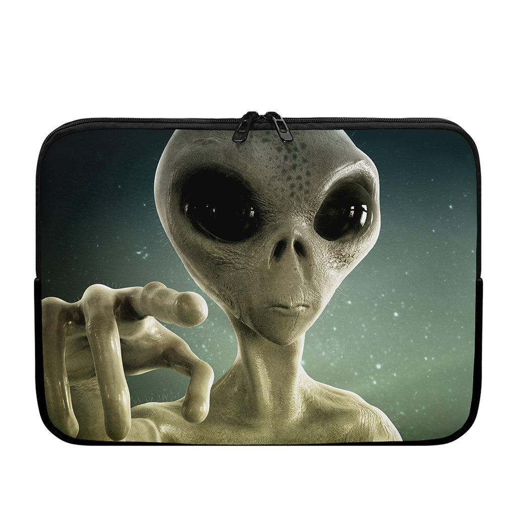 Grey Alien 3D Print Laptop Sleeve