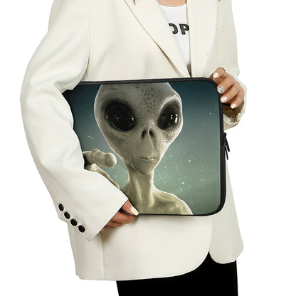 Grey Alien 3D Print Laptop Sleeve