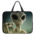 Grey Alien 3D Print Laptop Sleeve With Handle