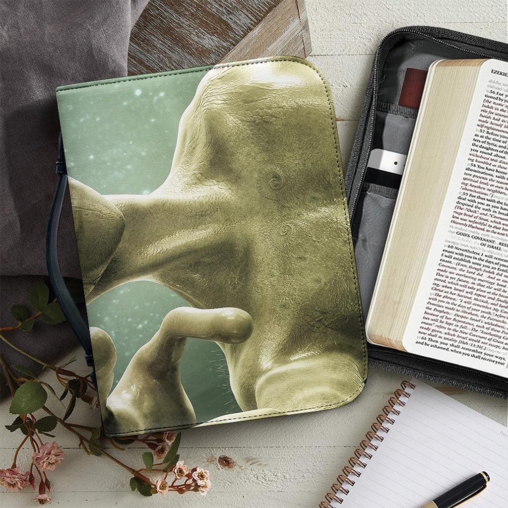 Grey Alien 3D Print Leather Bible Cover