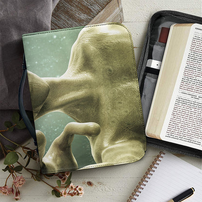 Grey Alien 3D Print Leather Bible Cover