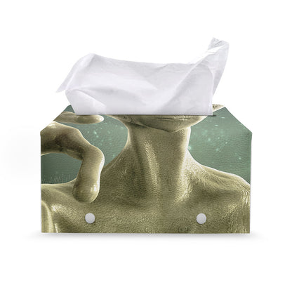 Grey Alien 3D Print Leather Tissue Box Cover