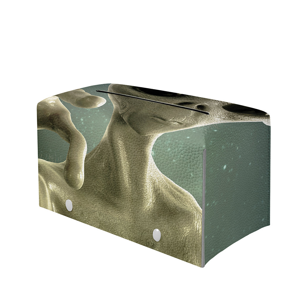 Grey Alien 3D Print Leather Tissue Box Cover