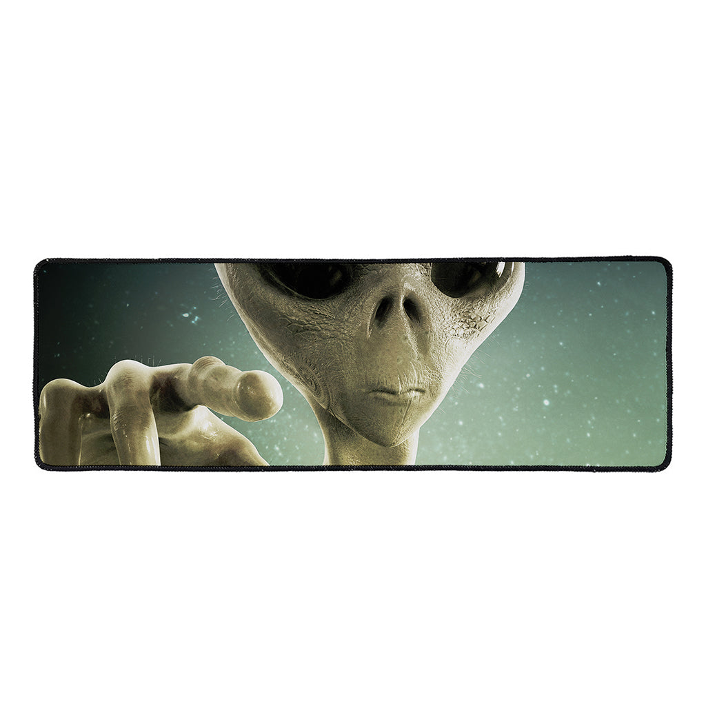 Grey Alien 3D Print Long Kitchen Mat